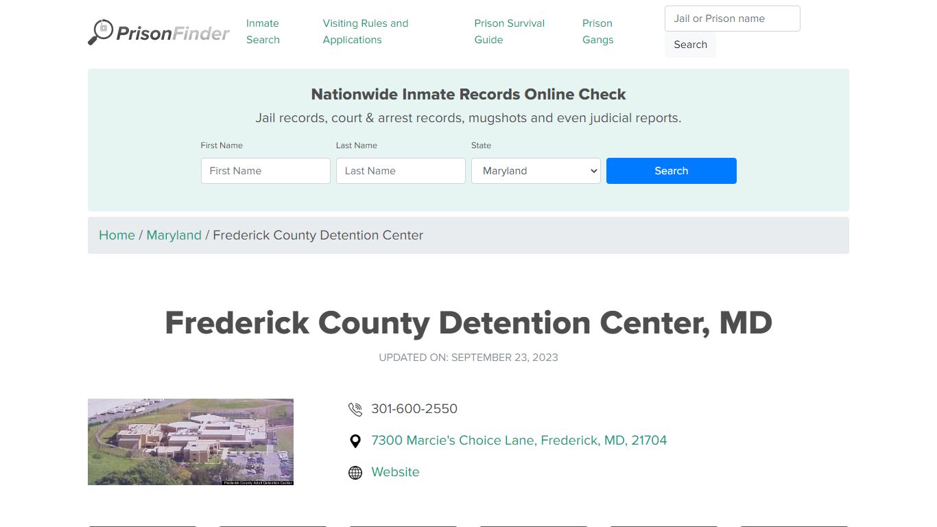 Frederick County Detention Center, MD Inmate Search, Mugshots ...
